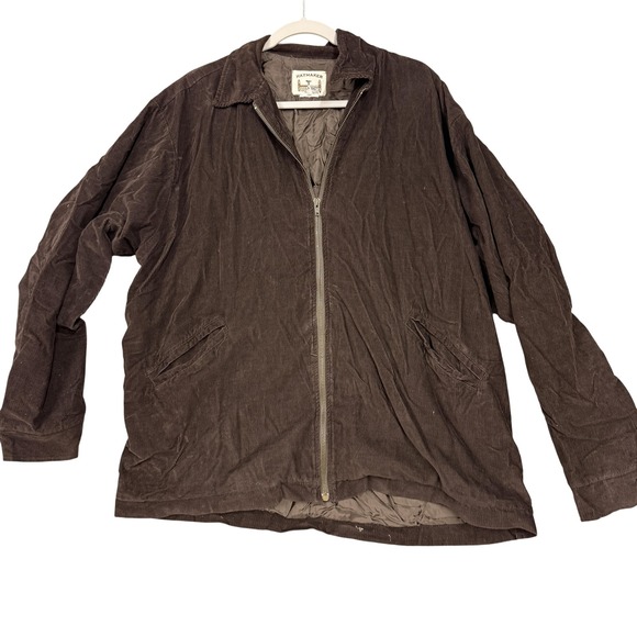 Haymaker Other - Haymaker Jacket Mens Medium Brown Corduroy Full Zip Lined Bomber Pockets Casual